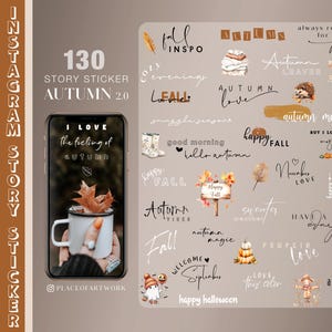 130+ Instagram Story Sticker Autumn Fall Pumpkin Home family love Season autumn vibes leaves Storysticker englisch png