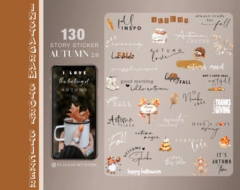 Mais de 130 adesivos para histórias do Instagram Outono Outono Abóbora Casa Família Amor Estação Outono Vibrações Folhas Storysticker inglês png
