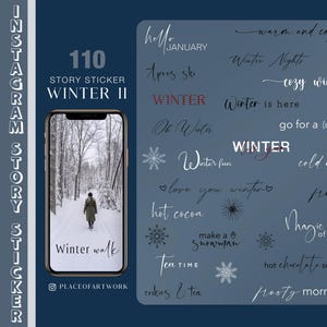 Más de 110 pegatinas para historias de Instagram, copos de nieve de invierno, marcos de amor, elementos de fondo de pantalla, imágenes digitales PNG.