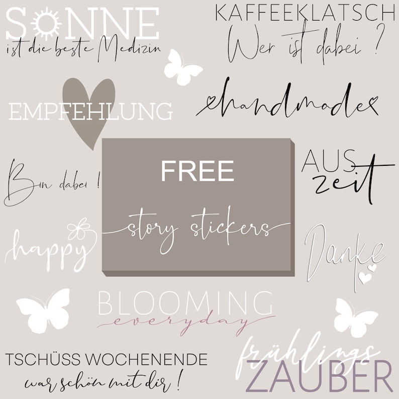 130 Instagram Story Sticker xxl Edition Mixed Basic Daily Mix Bundle Elements Schriftzüge Storysticker family love png Bild 2