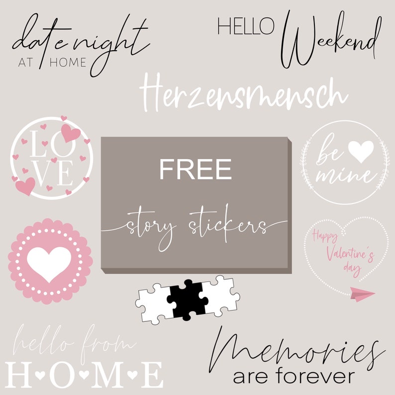 130 Instagram Story Sticker xxl Edition Mixed Basic Daily Mix Bundle Elements Schriftzüge Storysticker family love png Bild 6