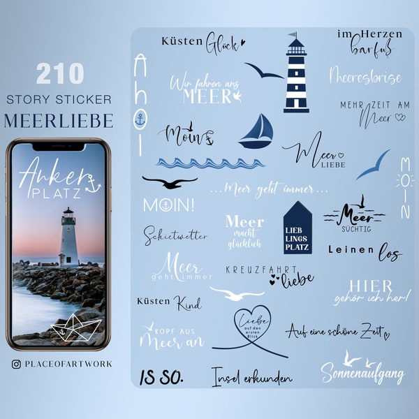 210+ Instagram Story Sticker Meerliebe Meer Kreuzfahrt Urlaub travel Fernweh Strand Sommer deutsch clipart Stickers reisen png