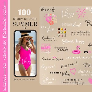 100+ Instagram Story Stickers Summer IV Beach travel Holiday vacation family love Storysticker basic digital png Stickers