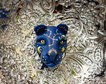 Alebrije Celestial Jaguar Brooch | Mexican Folk Art  | Polymer Clay Jewelry