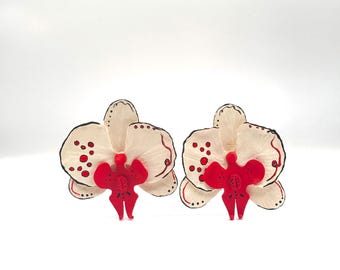 Off-white Orchid Oversized Statement Earrings