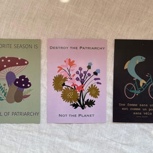 Postkarten Set Feminismus Blau