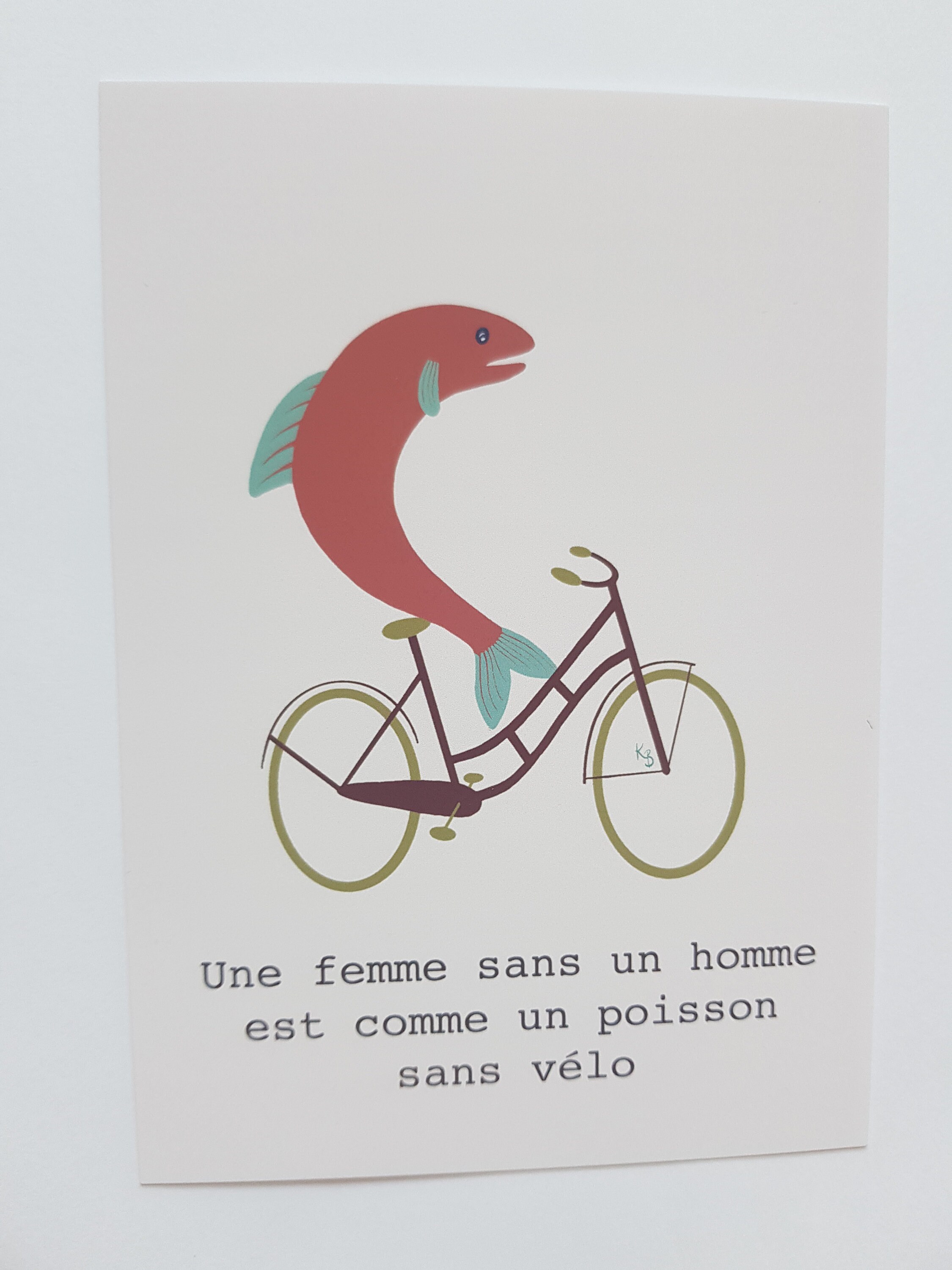Frau Ohne Mann Ist Wie Ein Fisch Ohne Fahrrad Feministische Postkarte Eine Frau ohne Mann ist wie ein Fisch ohne