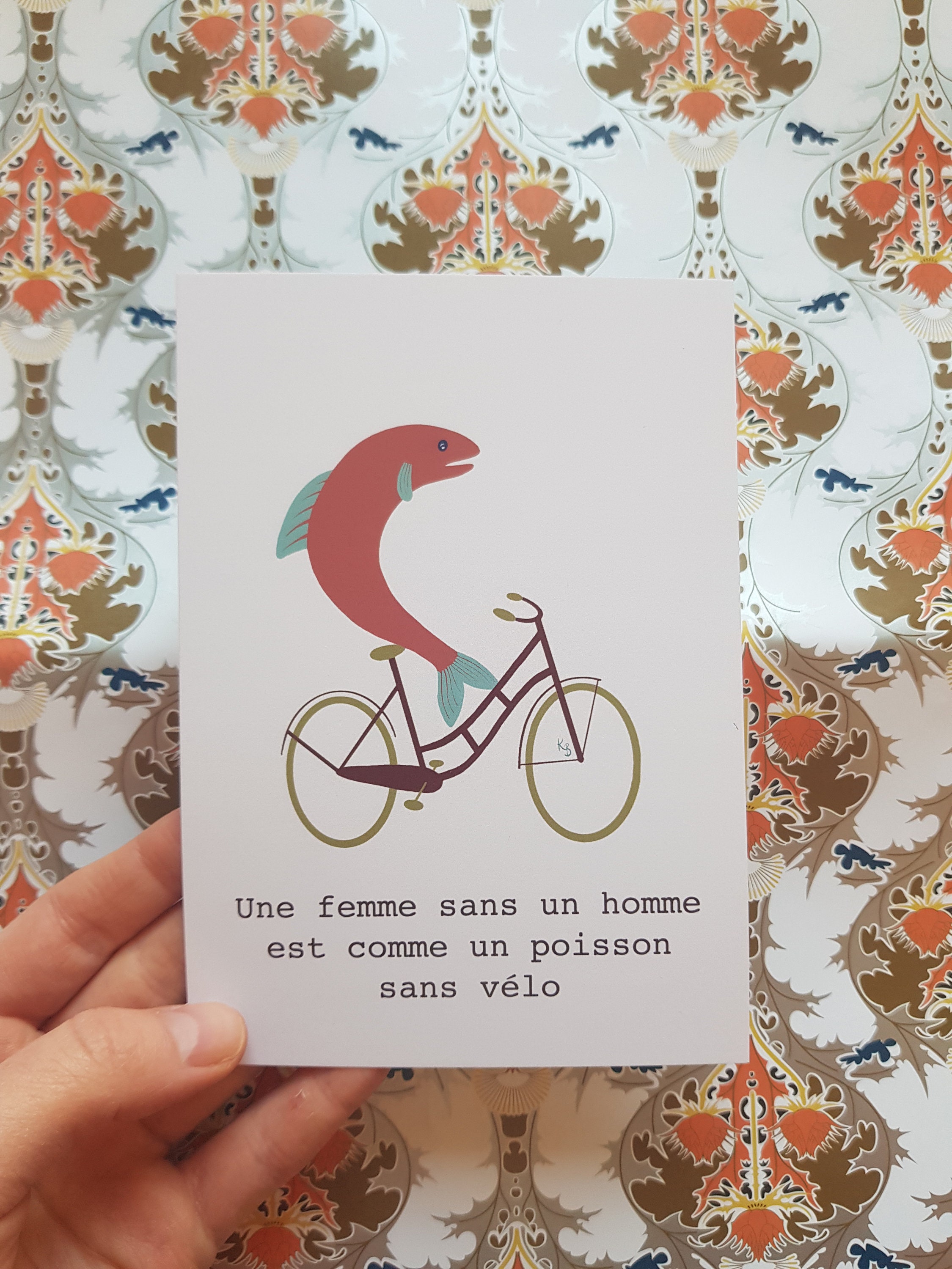 Frau Ohne Mann Ist Wie Ein Fisch Ohne Fahrrad Feministische Postkarte Eine Frau ohne Mann ist wie ein Fisch ohne