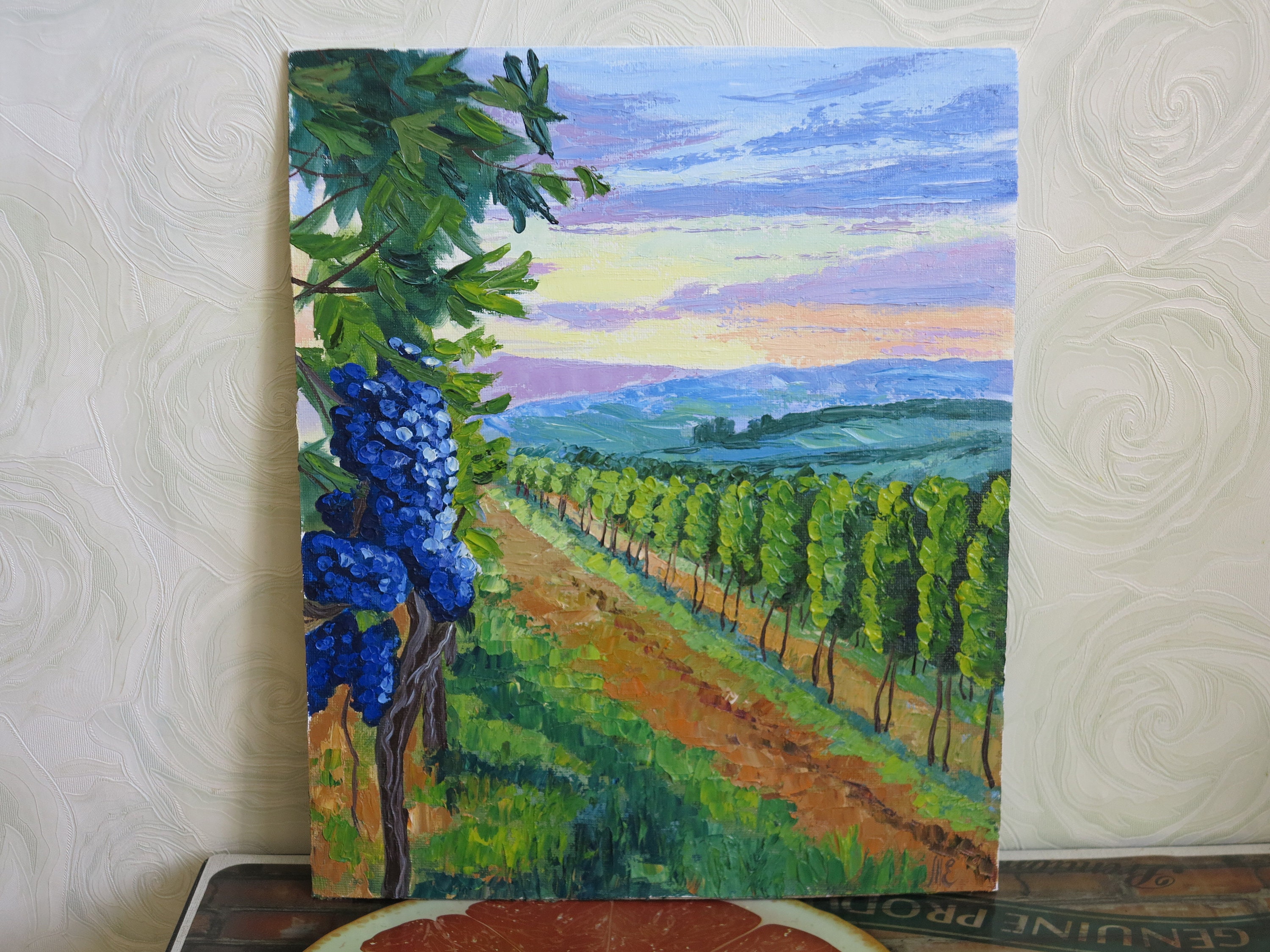 Vineyard Vines Original Art Vineyard Oil Painting California Etsy