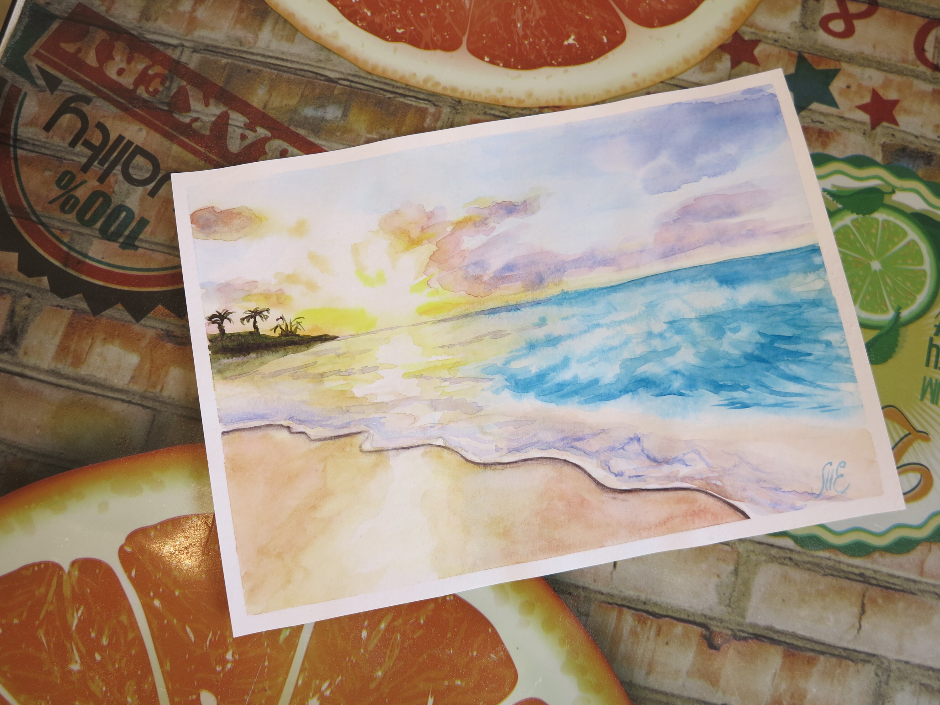 Beach Painting Original Art Seascape Watercolor Water Fine Art | Etsy