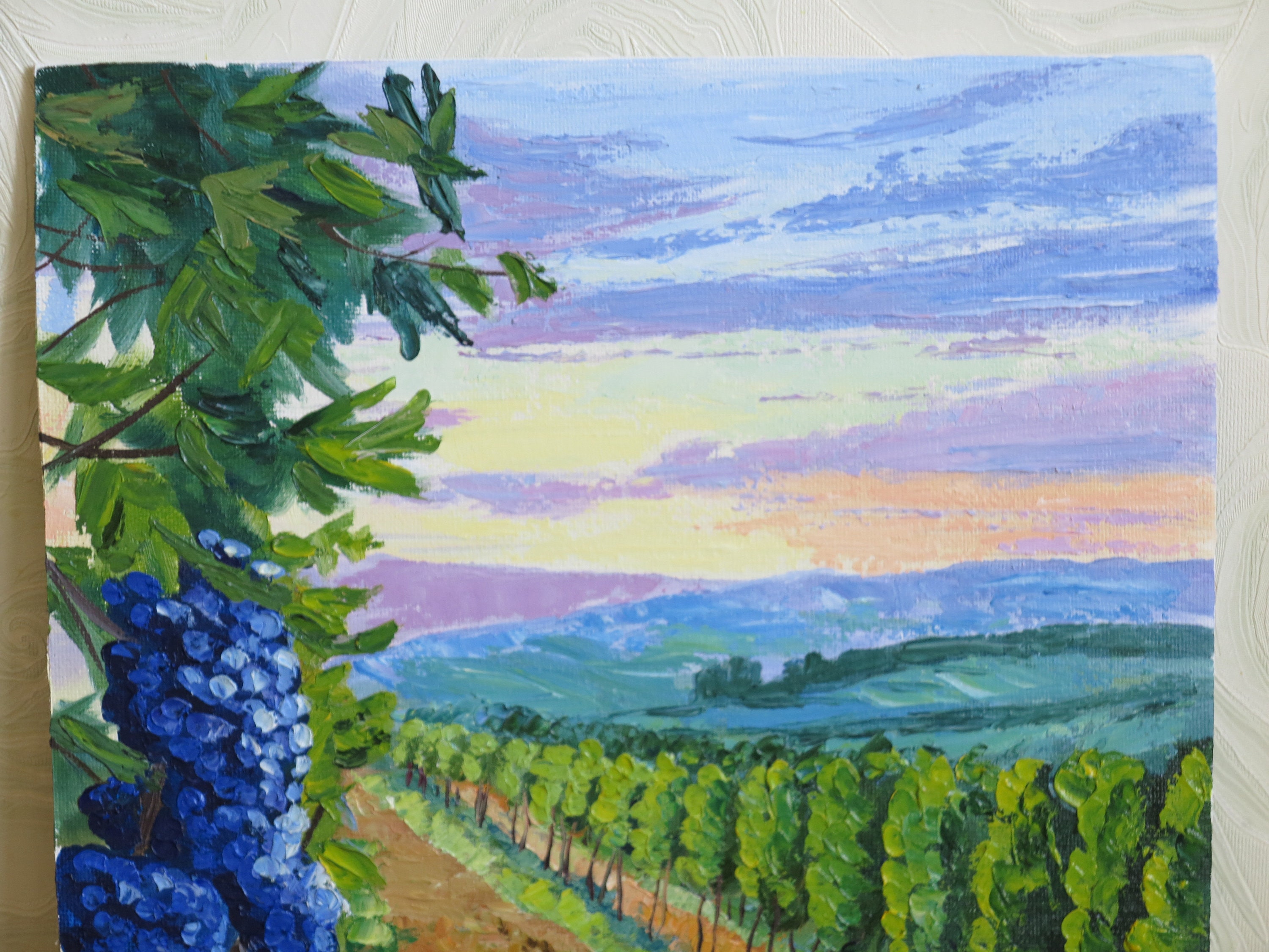 Vineyard Vines Original Art Vineyard Oil Painting California Etsy