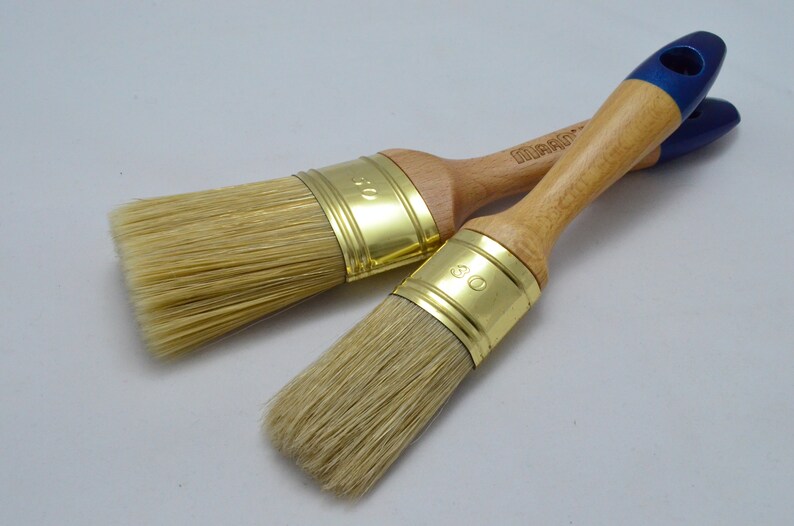 50 & 30 Oval PERFECT Paint Brush Set of 2. Pure Bristle Mix. Etsy