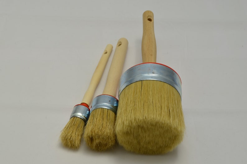 85 40 25 Paint Brush Set of Three. Shabby Chic Chalk Paint. Pure