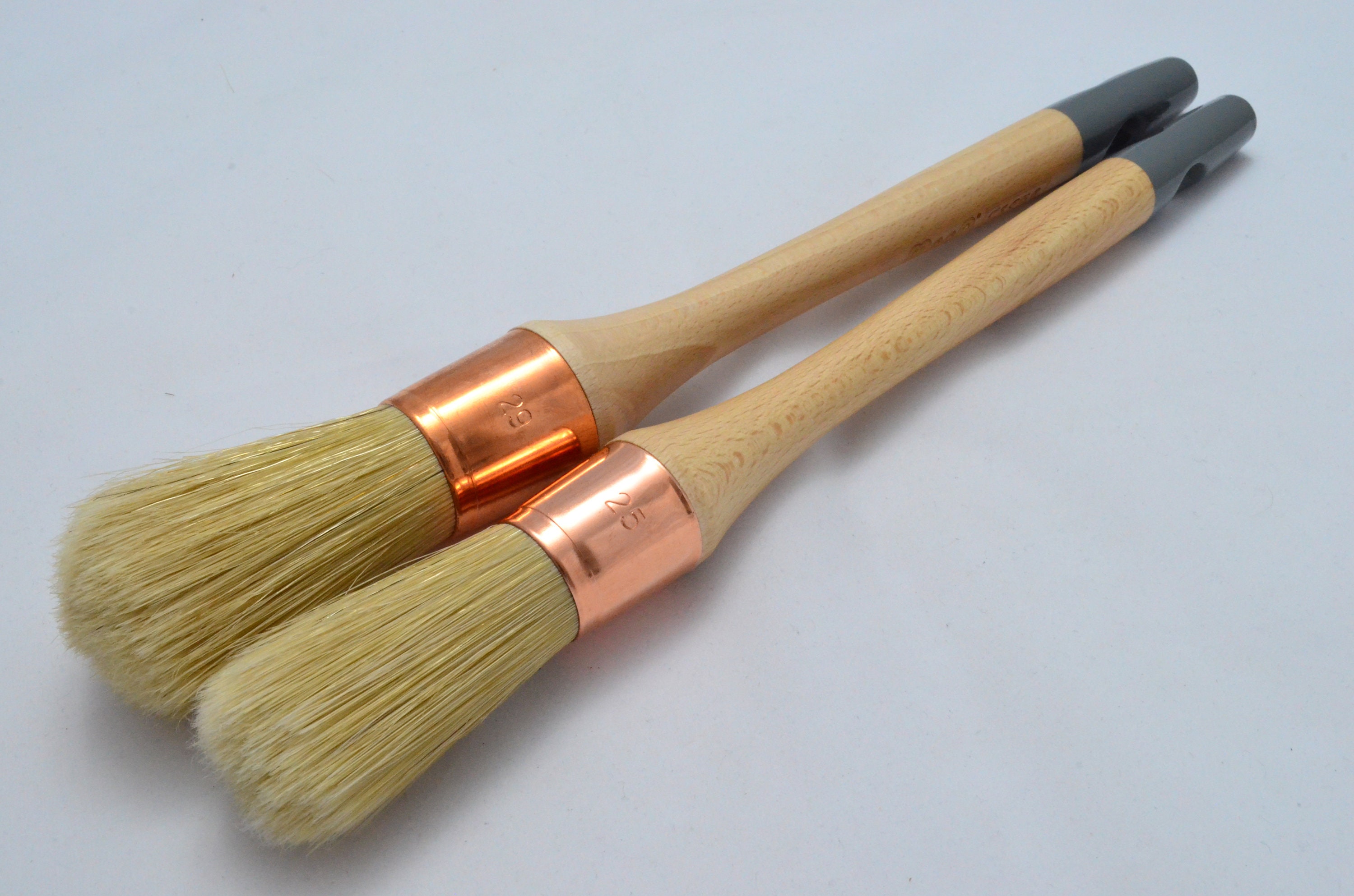 55 40 30 Paint Brush Set of Three. Shabby Chic Chalk Paint. Pure Bristle  Mix Round Paint Brushes. Furniture Renovation. Waxing. 