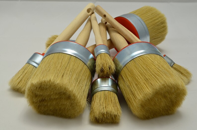 85 40 25 Paint Brush Set of Three. Shabby Chic Chalk Paint. Pure