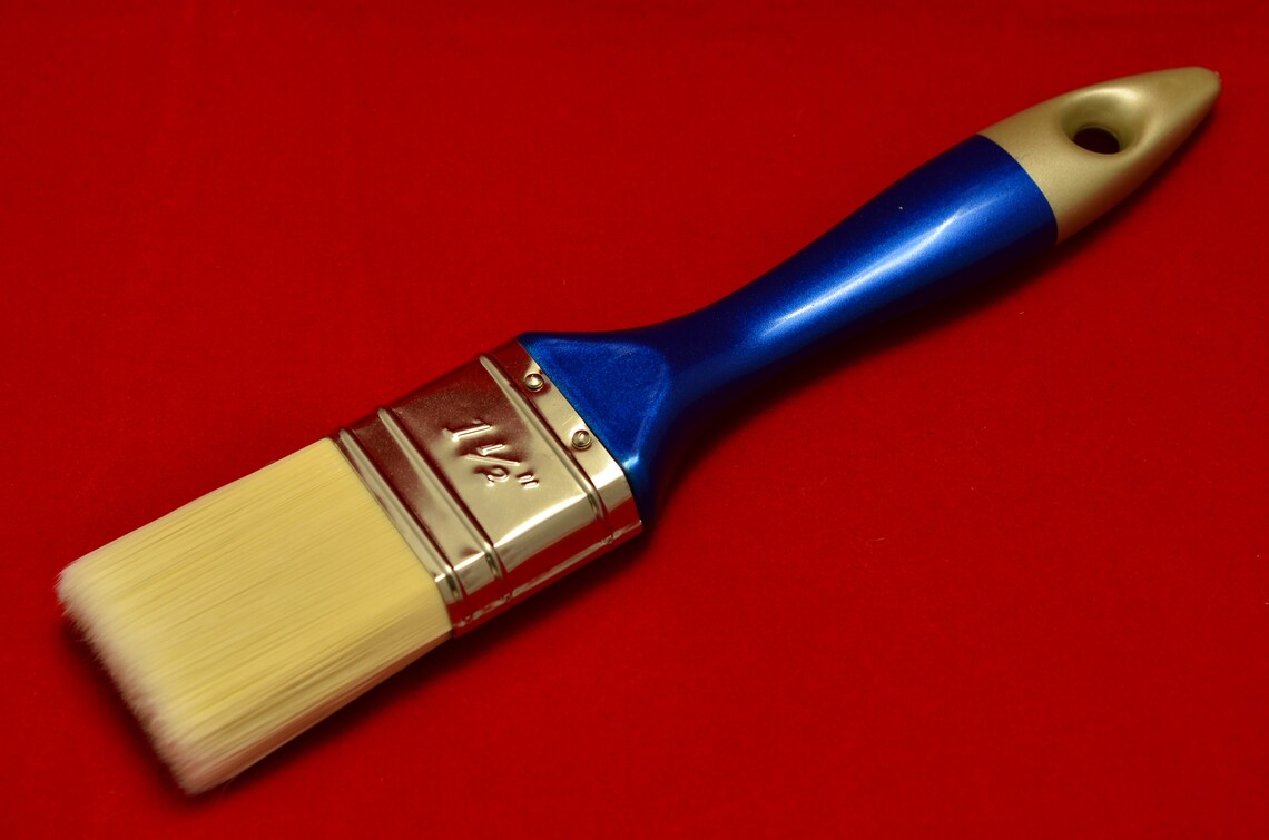 Set of 4 Synthetic Bristle Paint Brushes. Fine Split End Bristles