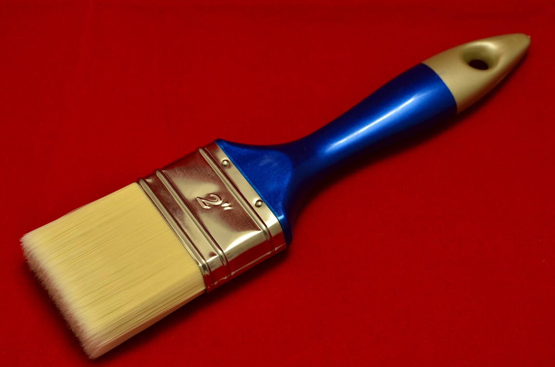 Set of 4 Synthetic Bristle Paint Brushes. Fine Split End Bristles