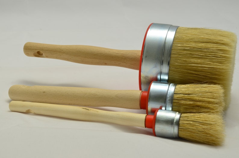85 40 25 Paint Brush Set of Three. Shabby Chic Chalk Paint. Pure