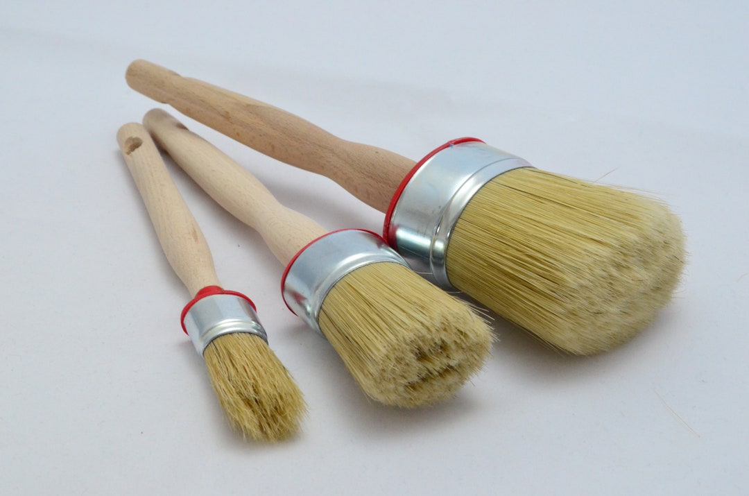 60 35 20 OVAL Paint Brush Set of Three. Shabby Chic Chalk Paint. Pure