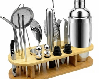 Bartender Kit 18 Piece Professional DIY Cocktail Martini Shaker Ultimate Barware Mixology Set Awesome Gift