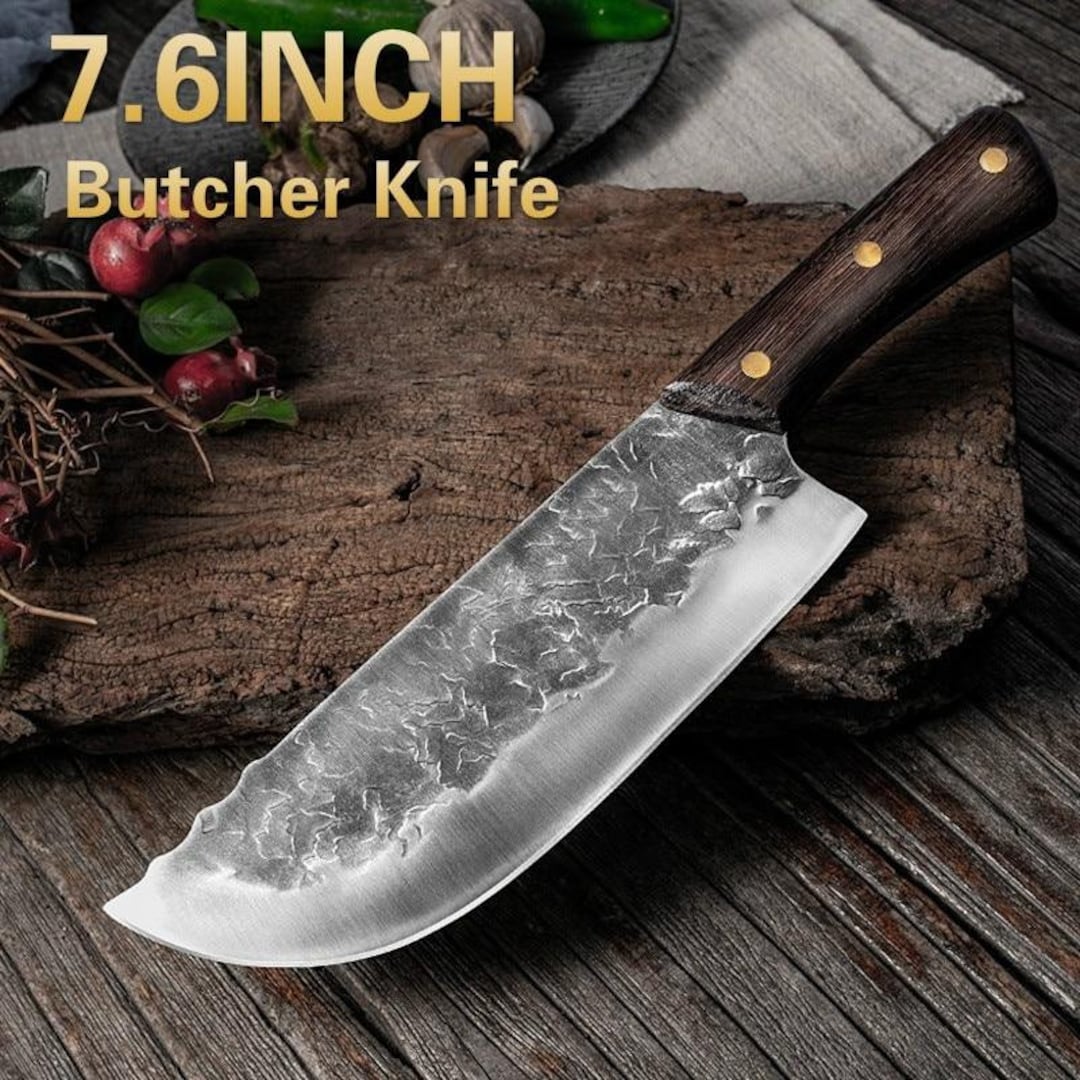 Hand Forged Kitchen Chef Butcher Knife Meat Cleaver for Barbecues ...