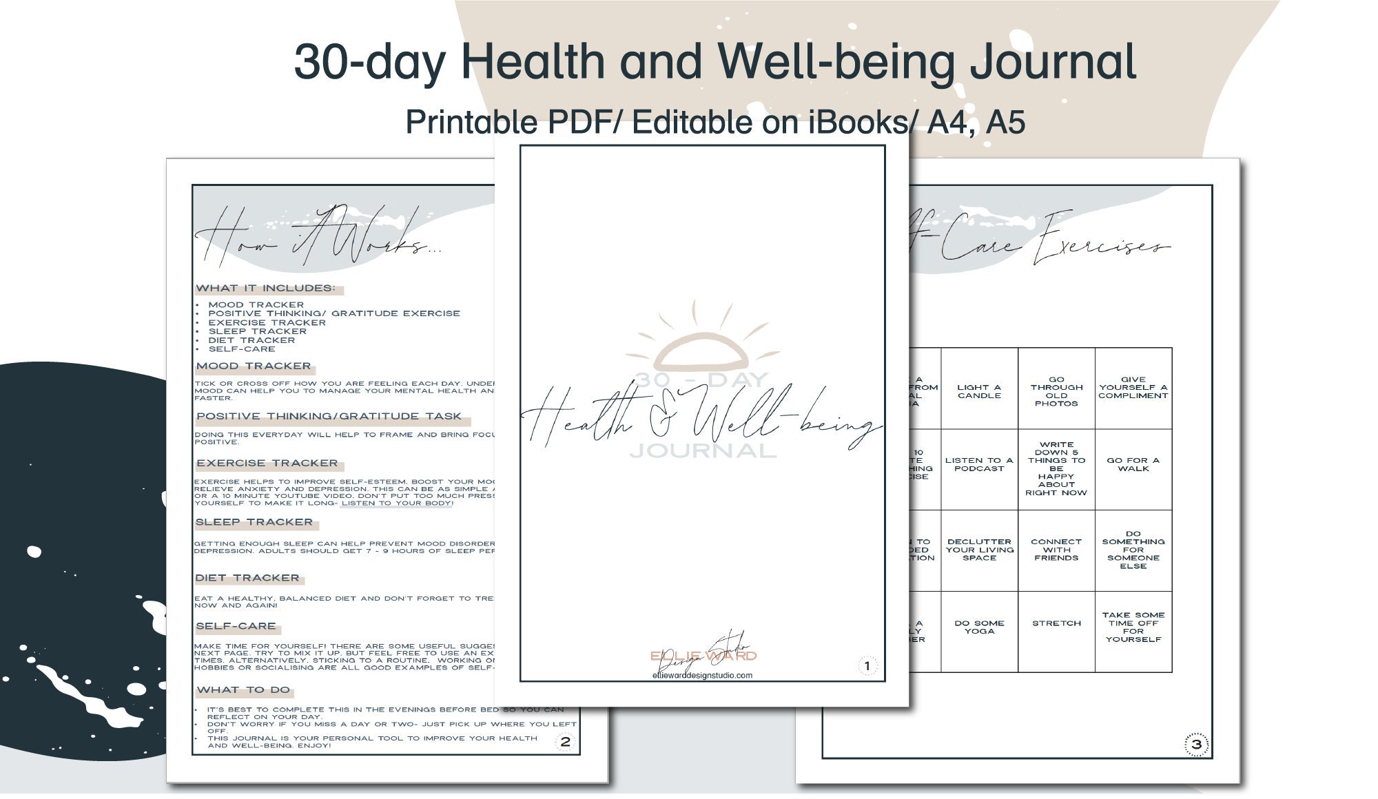 30day Health and Wellbeing Journal SelfCare Etsy