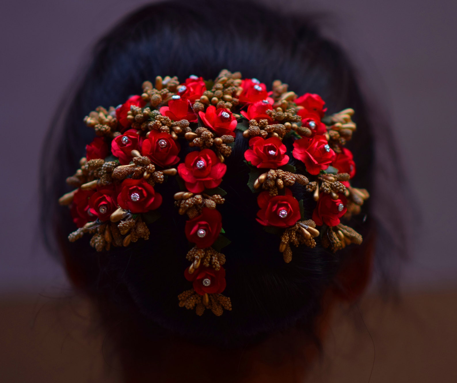 Handmade customized artificial floral hair bun artificial Etsy