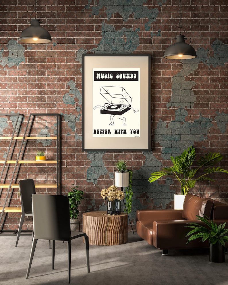 Music Sounds Better With You' Record Player Lyrics Song Etsy UK