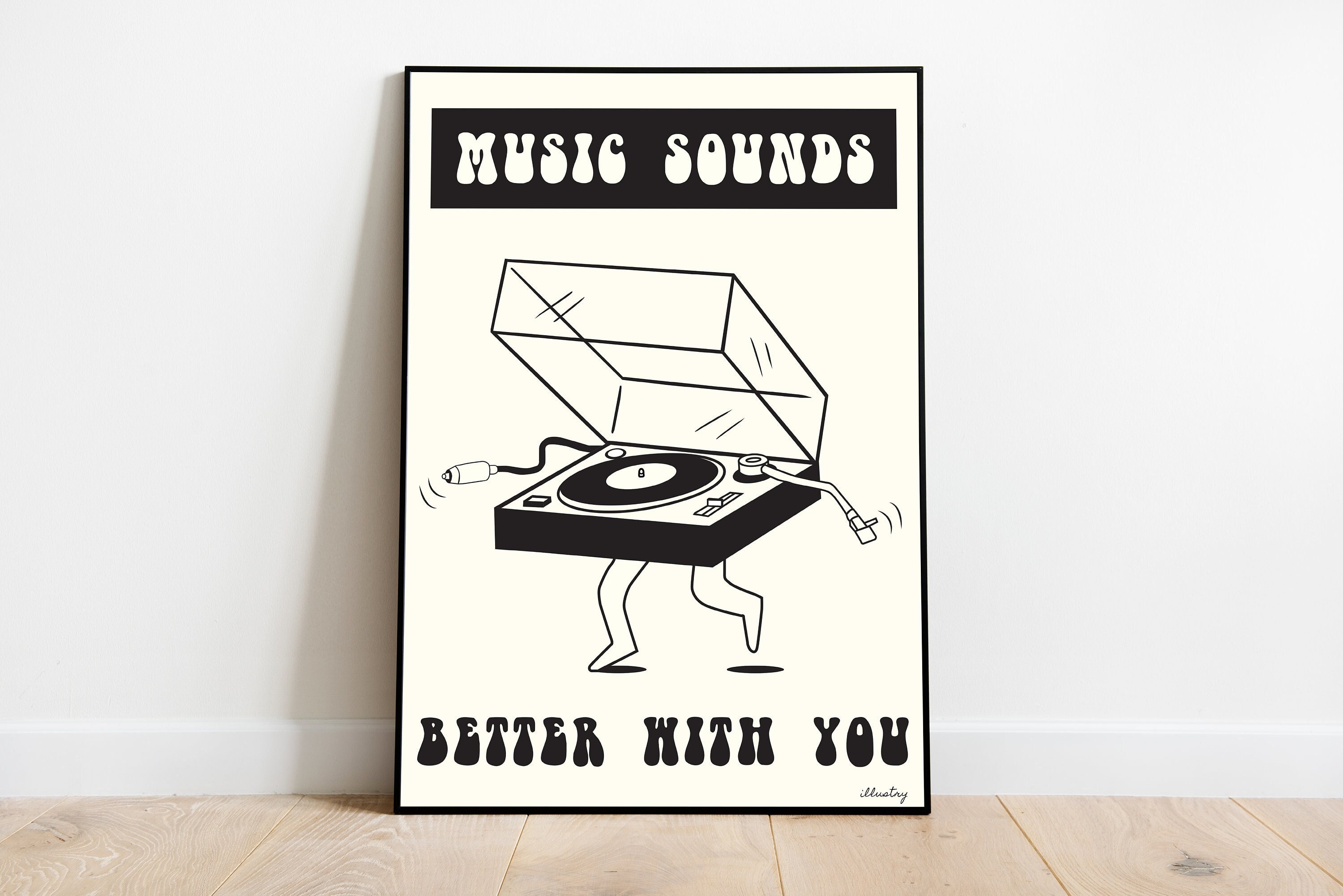 Music Sounds Better With You' Record Player Lyrics Song Etsy UK