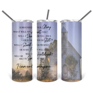 Christian I can only image  20oz Skinny Tumbler Template, Sublimation, Waterslide, Clipart,PNG Digital Download