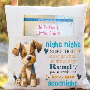 Projekt kieszeni na poduszkę dla szczeniaka: Patchworkowy pies PNG (pobieranie cyfrowe)