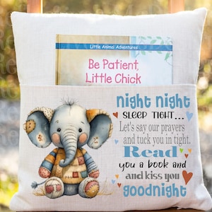 Elephant Patchwork Pillow Pocket Design: PNG Digital Download