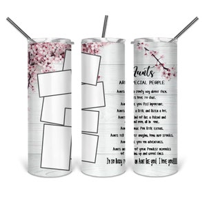 Tante Bild Collage 20oz dünne Tumbler Vorlage, Sublimation, Wasserrutsche, Clipart, PNG digitaler Download