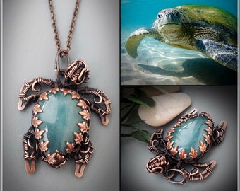 Sea turtle necklace copper jewelry spiritual gift for her 7th anniversary gift for wife anniversary gift for men anniversary gift for women