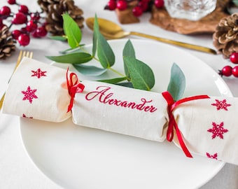 Reusable Personalised Christmas Crackers - set of 2, 4 or 6