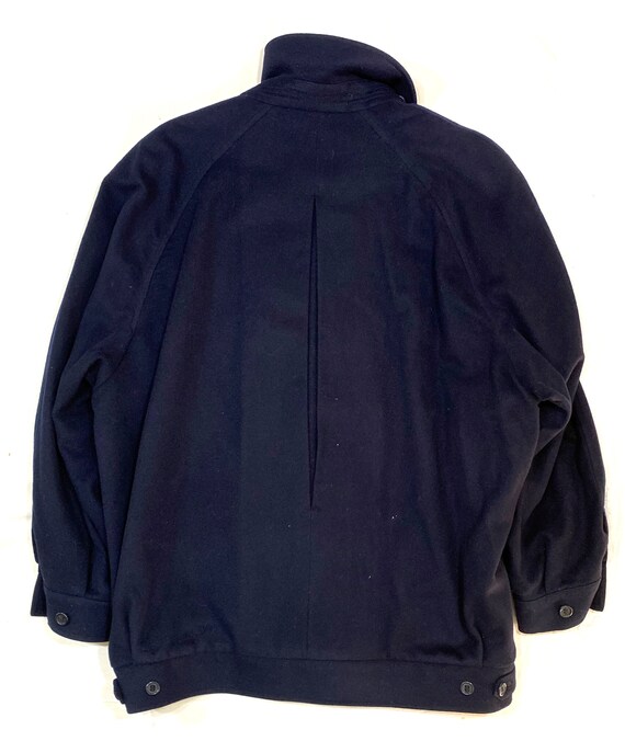 Vintage Burberry wool bomber jacket in navy blue chec… - Gem
