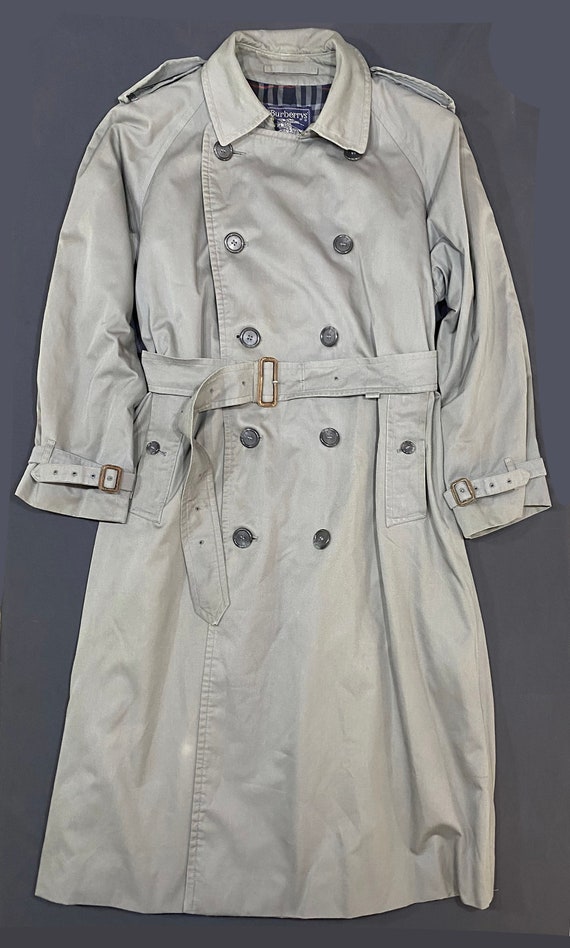 Vintage Burberry trench coat double-breasted with… - image 3