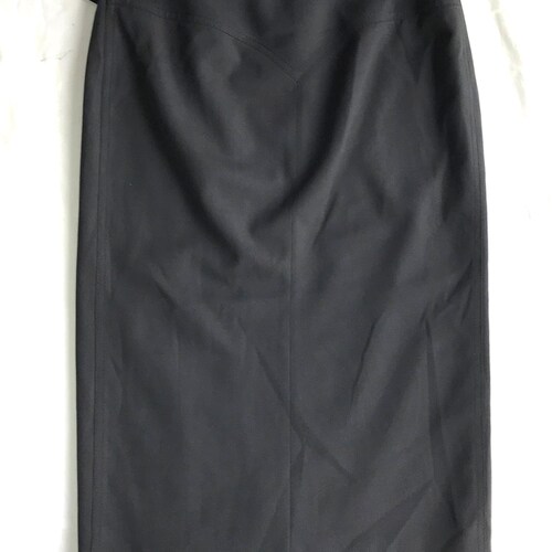 Pre-loved Gucci skirt wool anthracite grey/black with shops side vent