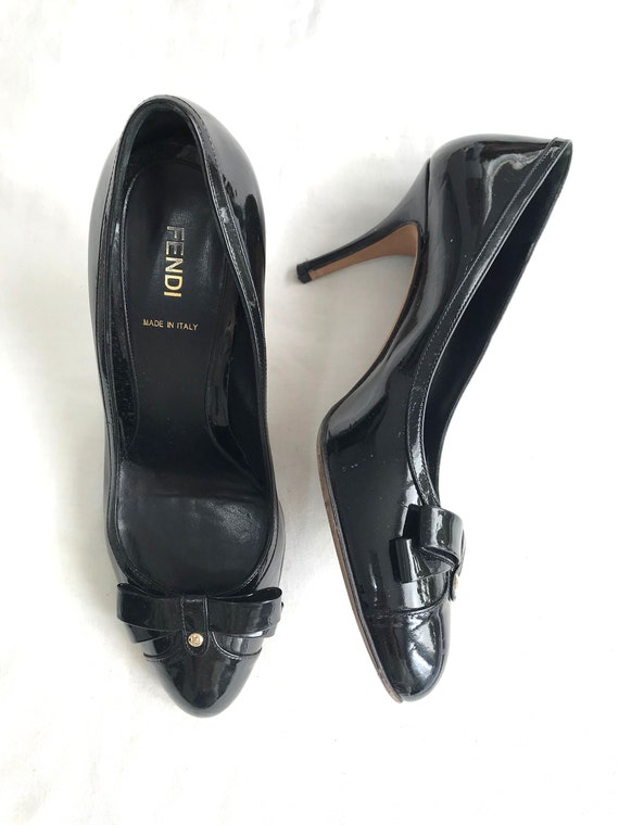 Vintage Fendi high heels pumps patent leather siz… - image 4