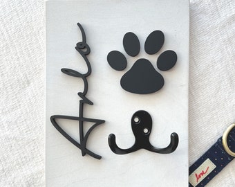 Personalized Pet Leash Holder | Dog Leash Hook | Pet Leash Hanger | Pet Leashes | Dog Lover Gift | Leash and Collar | Pet Lover Gift | Wall