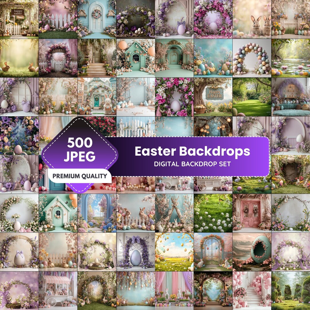500+ Easter Photography Backdrops | Spring Pastel Scenes (PNG Digital ...