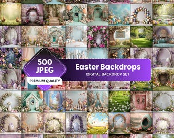 500+ Easter Photography Backdrops | Spring Pastel Scenes (PNG Digital Download)
