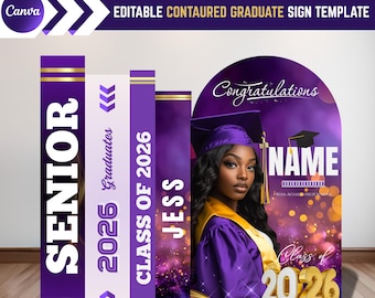 Graduation Backdrop: Editable Canva Template (Digital Download)
