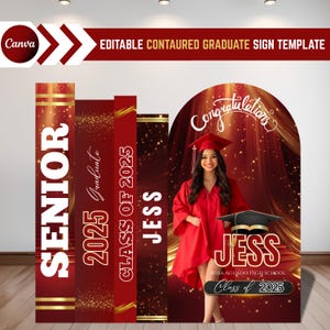 Custom Graduation Backdrop: Editable Canva Template (Digital Download)