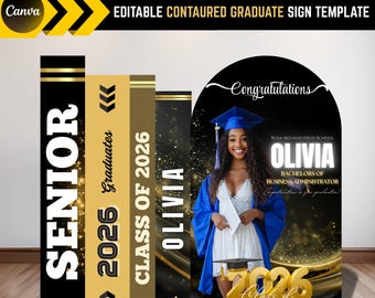 Custom Graduation Backdrop: Editable Canva Template (Digital Download)