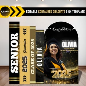 Custom Graduation Backdrop: Editable Canva Template (Digital Download)