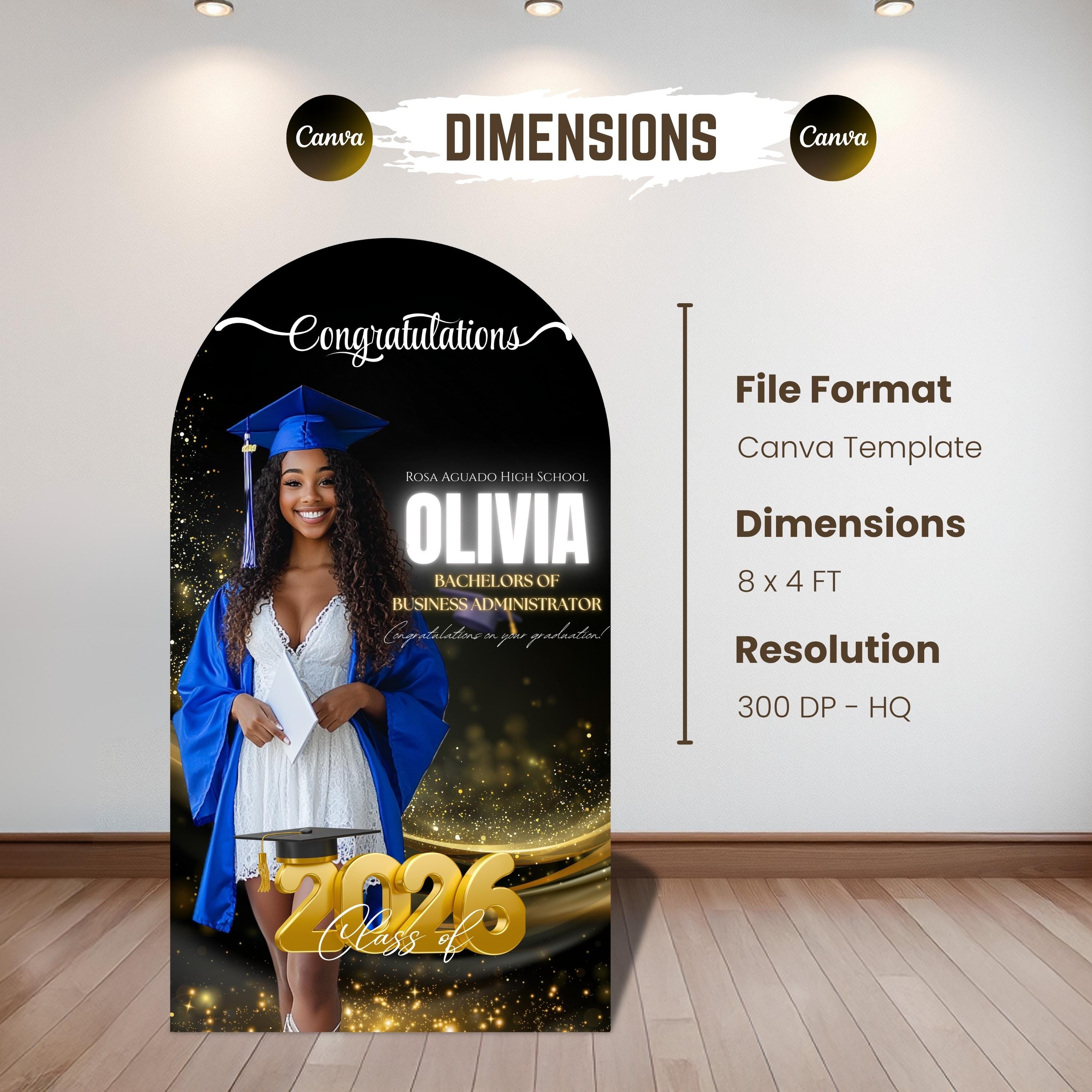 Editable Graduation Layout Custom Graduation Decor: Editable Canva Templates (digital Download) - Etsy