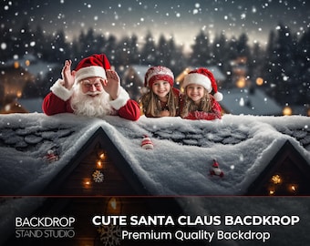 Christmas Digital Background for Photography | Santa's Holiday Surprise | Instant Download, Festive Backdrop, Holiday Print