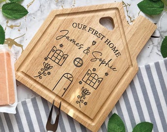 New Home Gift | Our First Home | House Shaped Chopping Board | Personalised Chopping Board | New House Warming Gift | Custom Wedding Gift
