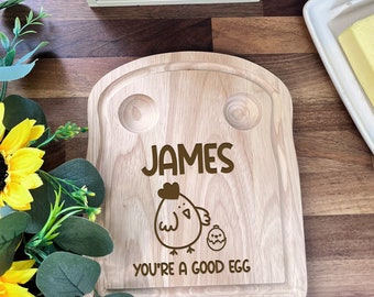 Personalised Egg & Toast Board | Breakfast Dippy Eggs Board | Personalised Egg Cup | Dippy Egg and Soldiers | Breakfast Board